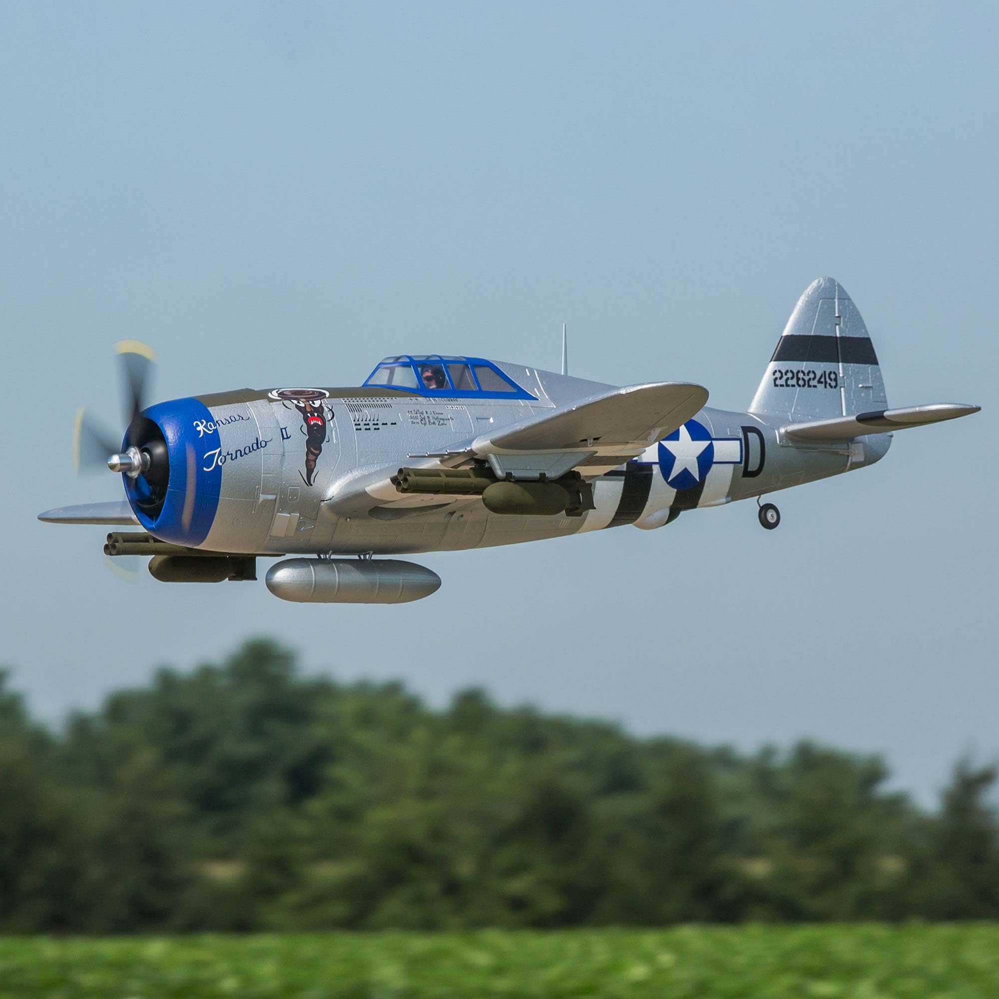 E-Flite EFL08450 P-47 Razorback 1.2m BNF Basic AS3X SAFE Select RC Plane