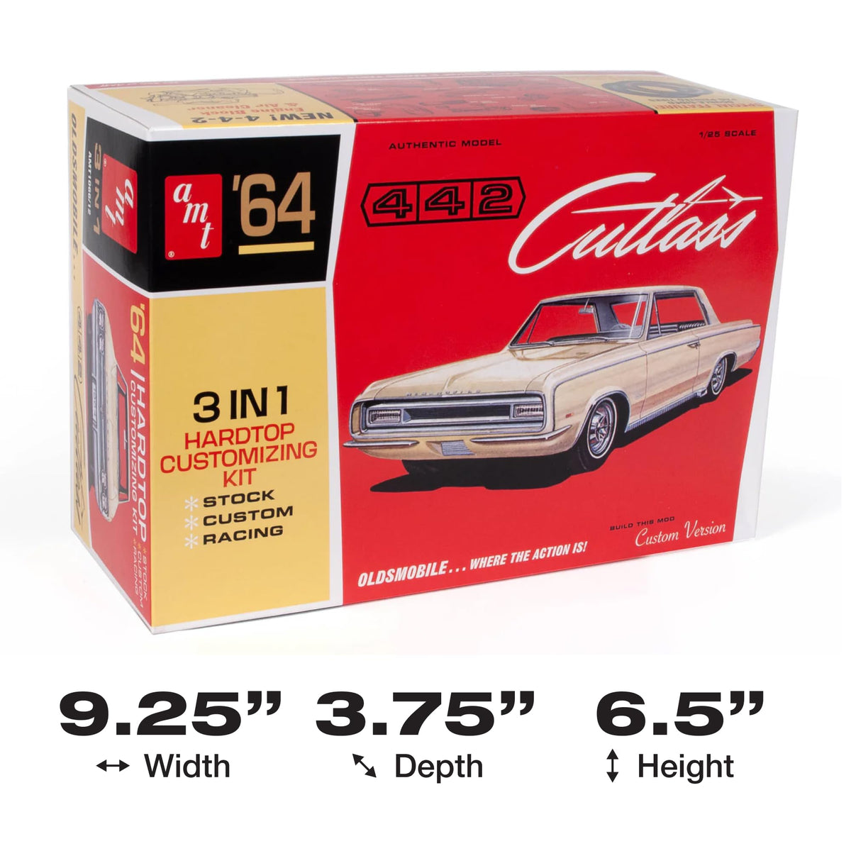 AMT 1066 1964 Oldsmobile Cutlass 442 Hardtop 3-in-1 1/25 Model Kit New
