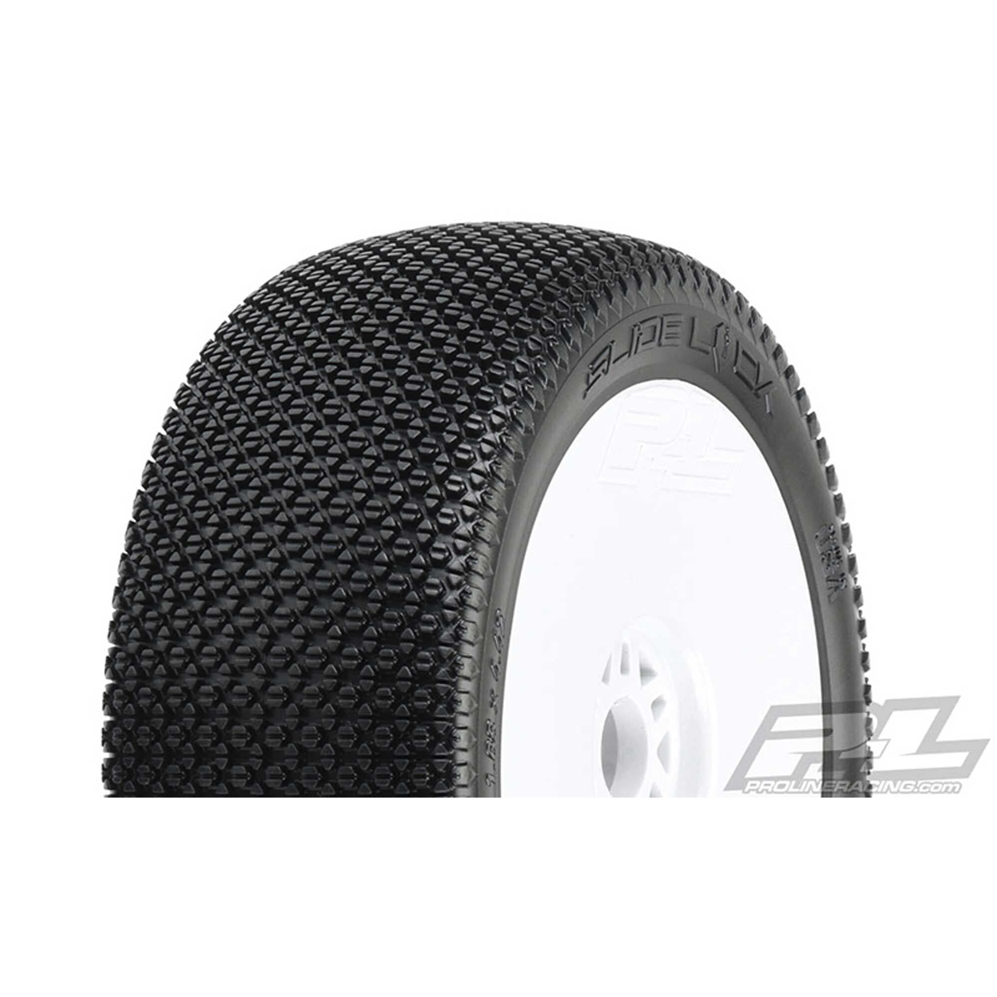 Pro-Line 906432 1/8 Slide Lock M3 Buggy MTD Tires V2 White Wheels