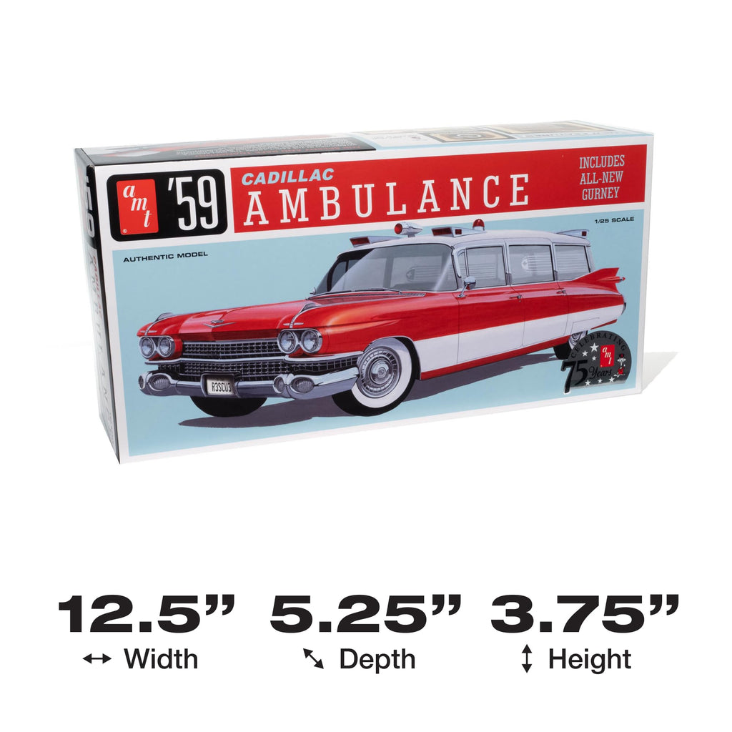 AMT 1395 1959 Cadillac Ambulance w/Gurney 1/25