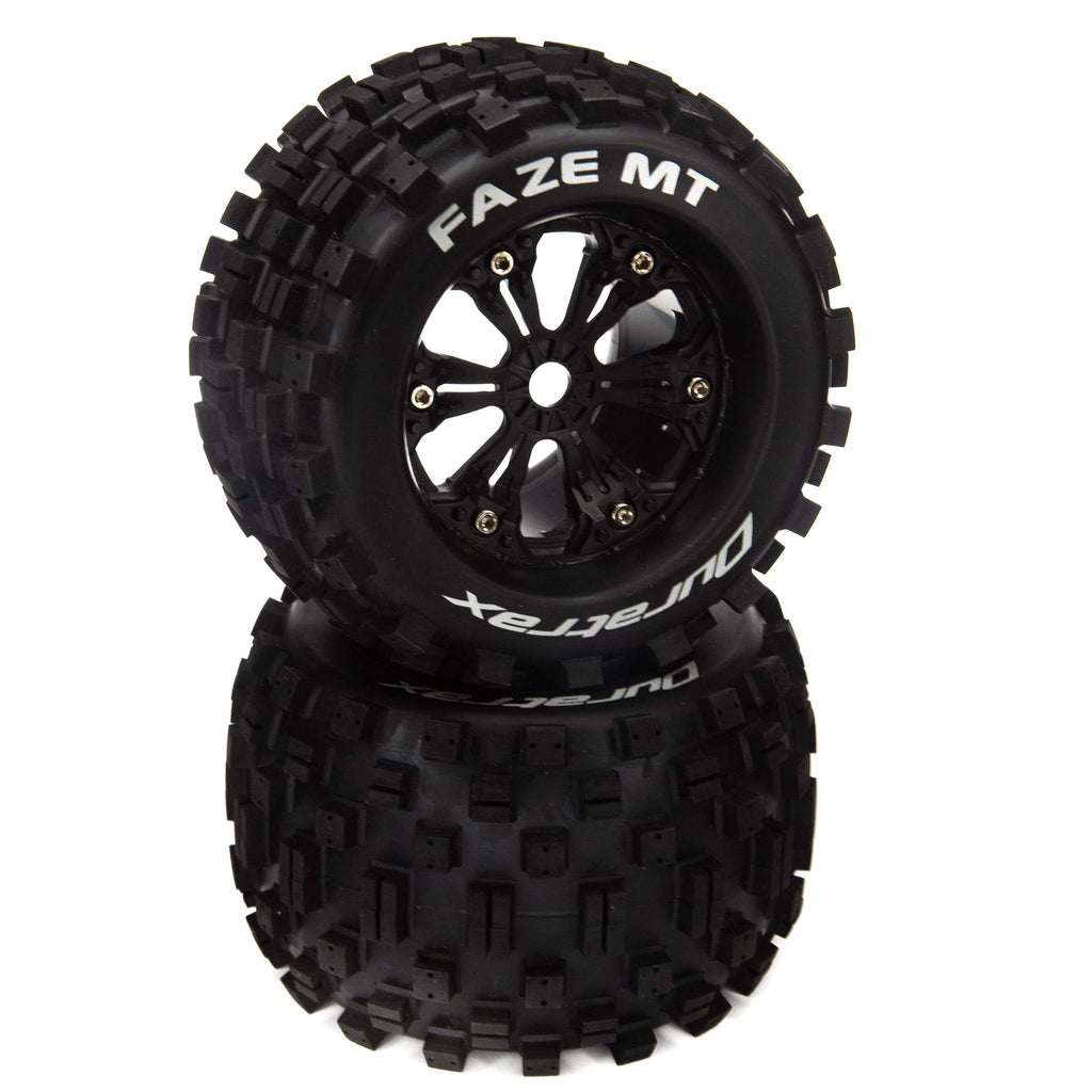 DuraTrax DTXC5582 FAZE 1/8 MT Mounted 0 Offset 17mm Black (2)