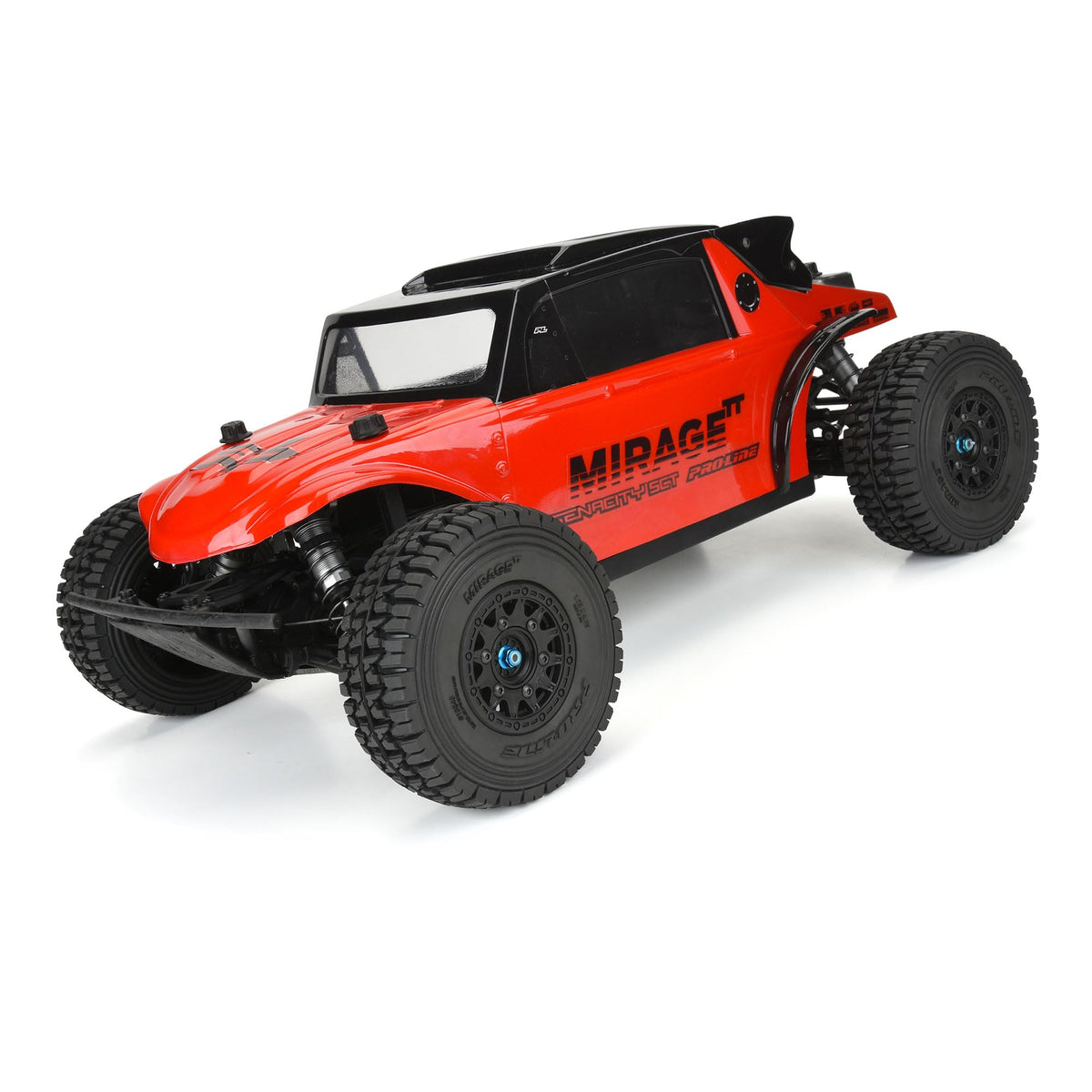 Pro-Line PRO1024811 Mirage TT 2.2"/3.0" BELTED SC Tires Mounted on Raid Black 6x30 Removable Hex (12mm & 14mm) Wheels (2)