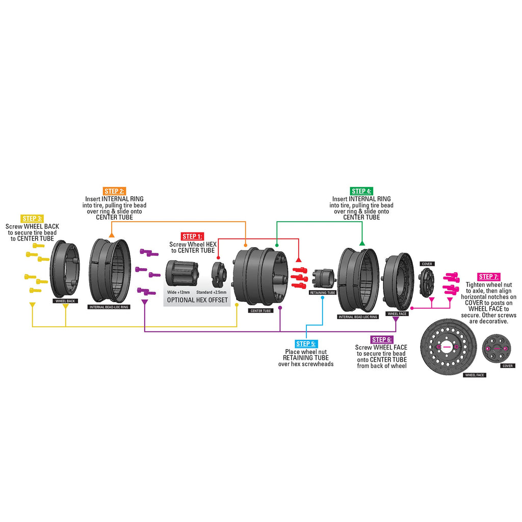 Pro-Line 278600 Carbine 1.9" Black Dually Wheels for Crawlers F/R