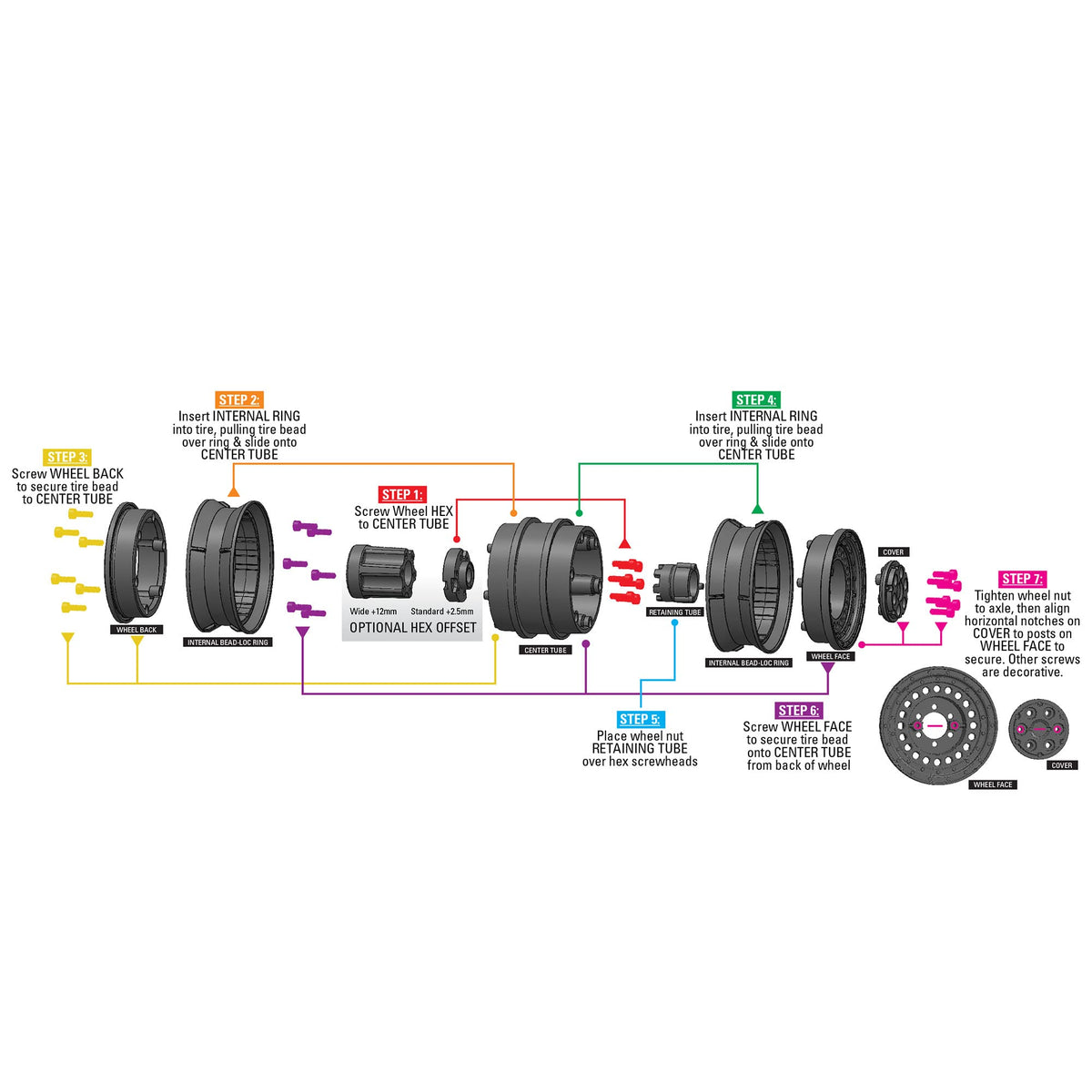 Pro-Line 278600 Carbine 1.9" Black Dually Wheels for Crawlers F/R