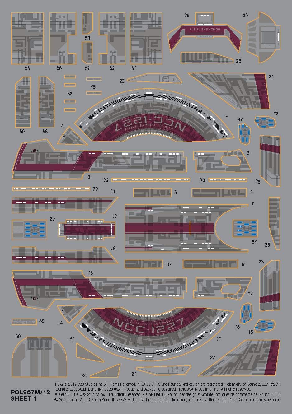 Polar Lights 967M 1/2500 Star Trek USS Shenzhou Sn Model Kit