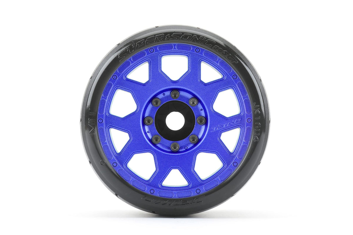 Jetko Tires 1604CLMSGBB2 1/8 SGT 3.8 EX-Super Sonic, Mounted on Metal Blue Claw
