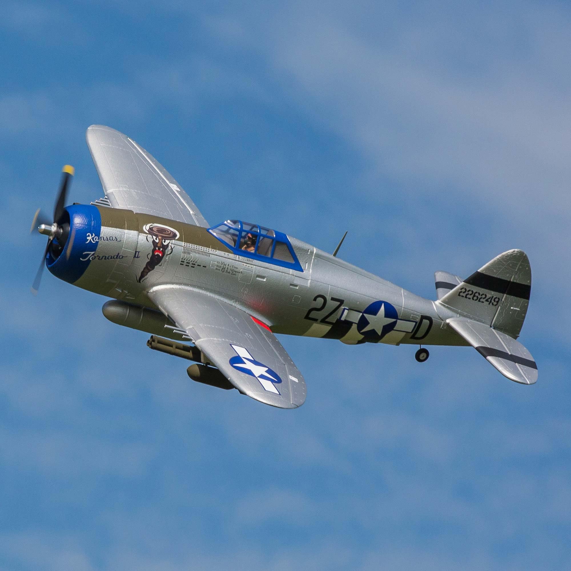 E-Flite EFL08450 P-47 Razorback 1.2m BNF Basic AS3X SAFE Select RC Plane