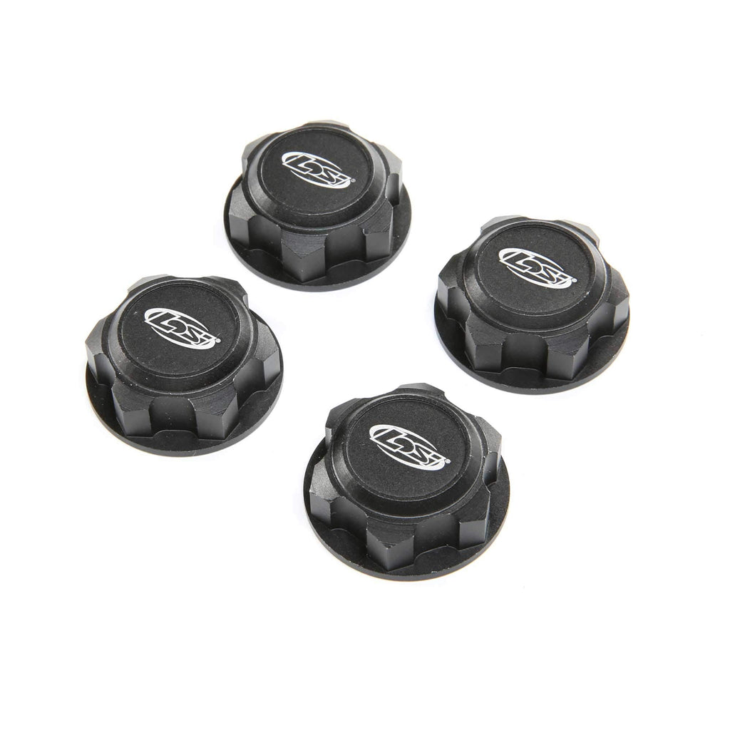 Losi LOS352009 Wheel Nut, Captured, Black (4): DBXL-E 2.0