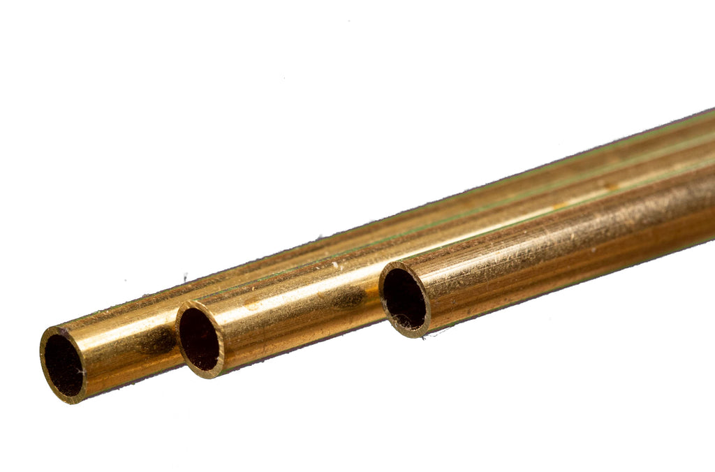 K&S 9821 Round Brass Tube, 3mm OD x 0.45mm Wall x 300mm Long, 4 Pieces, Made in The USA