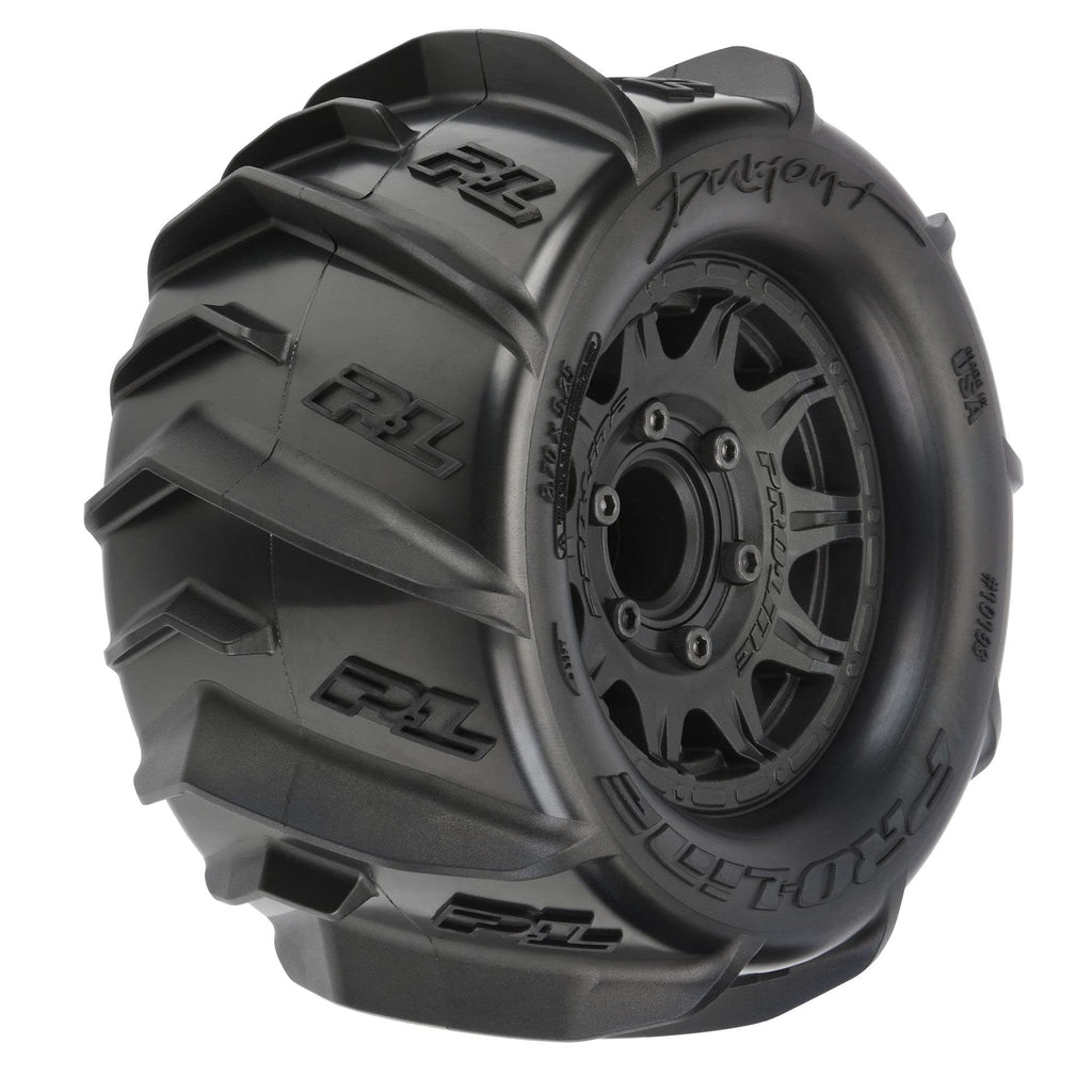 Pro-Line 1019310 Dumont 2.8" Sand/Snow MTD Raid Black Wheels F/R