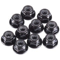 Tekno RC TKR1212 M4 Flanged Serrated Locknuts Black 10 Pack