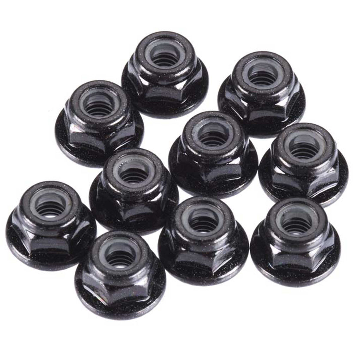 Tekno RC TKR1212 M4 Flanged Serrated Locknuts Black 10 Pack