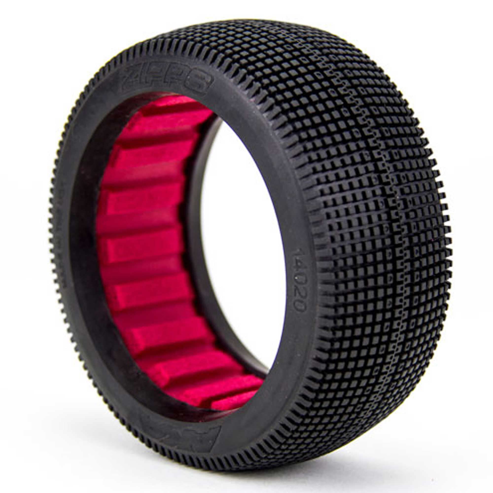 AKA 14020SR 1/8 Buggy Zipps Soft Tire w/ Red Inserts (2)