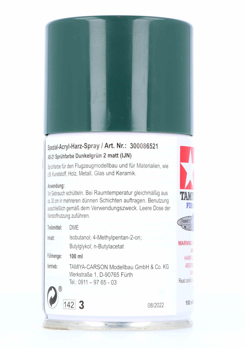 Tamiya 86521 Aircraft Spray AS-21 Dark Green 2 Acrylic