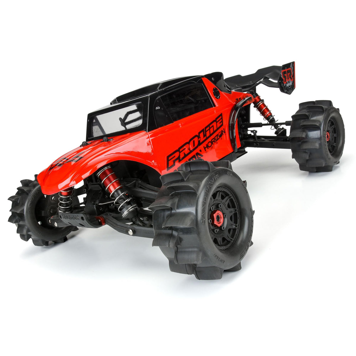 Pro-Line 1024910 Sand Paw HP BELTED 2.8" Sand Truck Tires Mounted on Raid Black 6x30 Removable Hex (12mm & 14mm) Wheels (2)