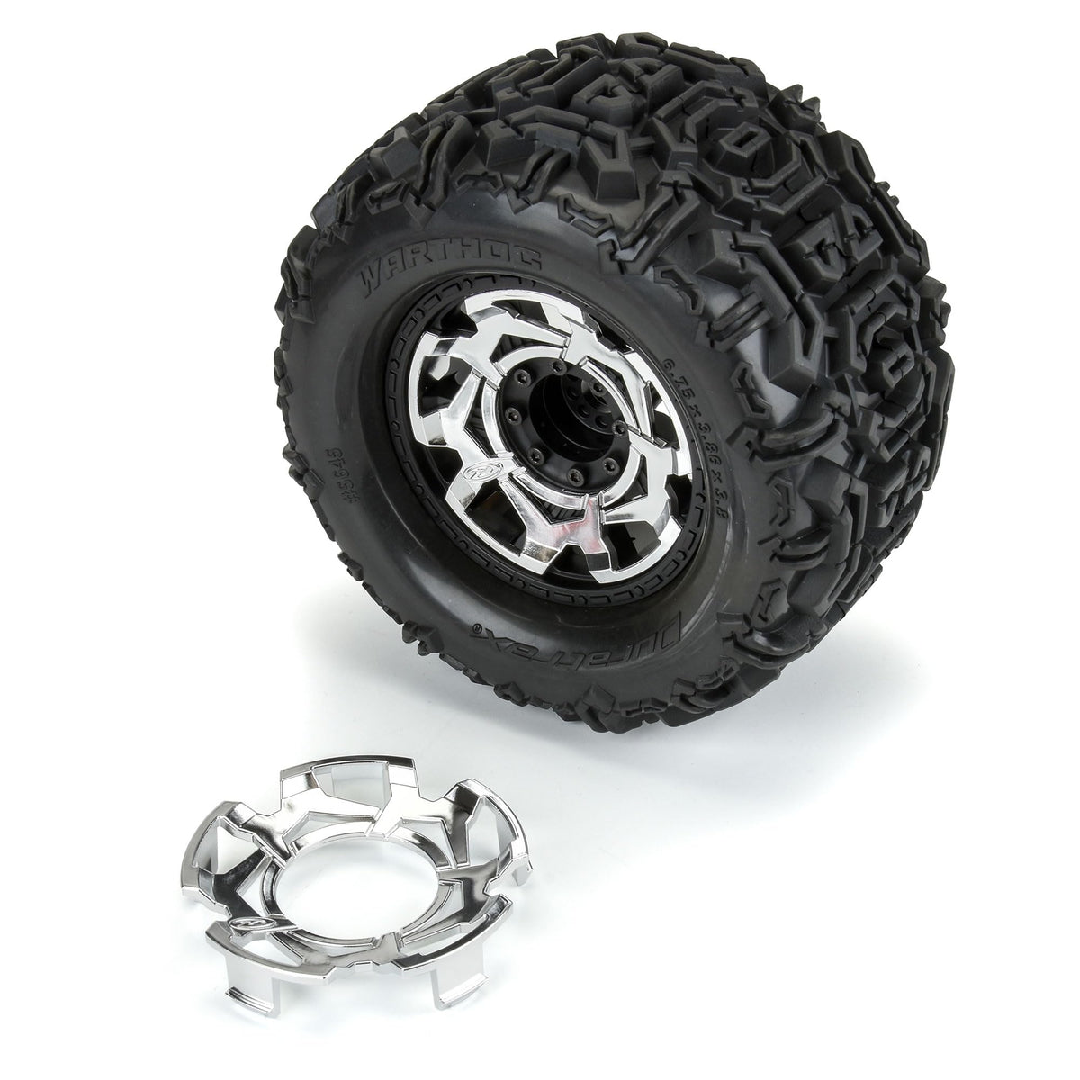Duratrax DTX2825 Clip-Lock Wheel Face (Mirror Chrome) for Ripper 3.8"" Wheel (2)