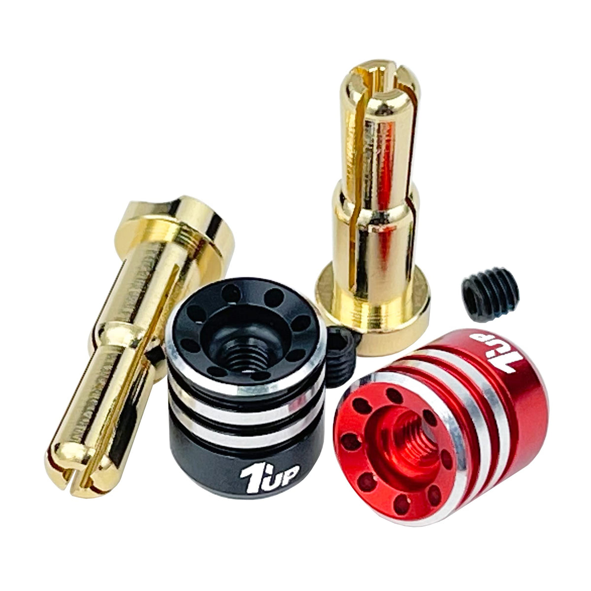1UP Racing 190437 Heatsink Bullet Plugs & Grips, 4/5mm Stepped