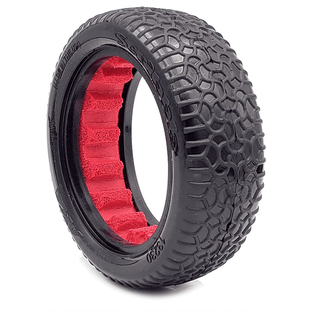 AKA 13230CR 1:10 Buggy 2WD Front Scribble 2.2 (Clay)- Red Inserts