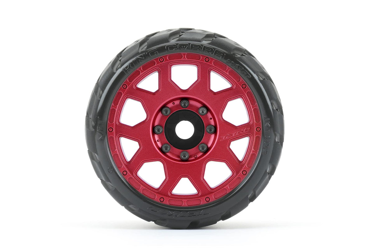 Jetko Tires 1602CRMSGBB1 1/8 SGT 3.8 EX-King Cobra, Mounted on Metal Red Claw Rim,