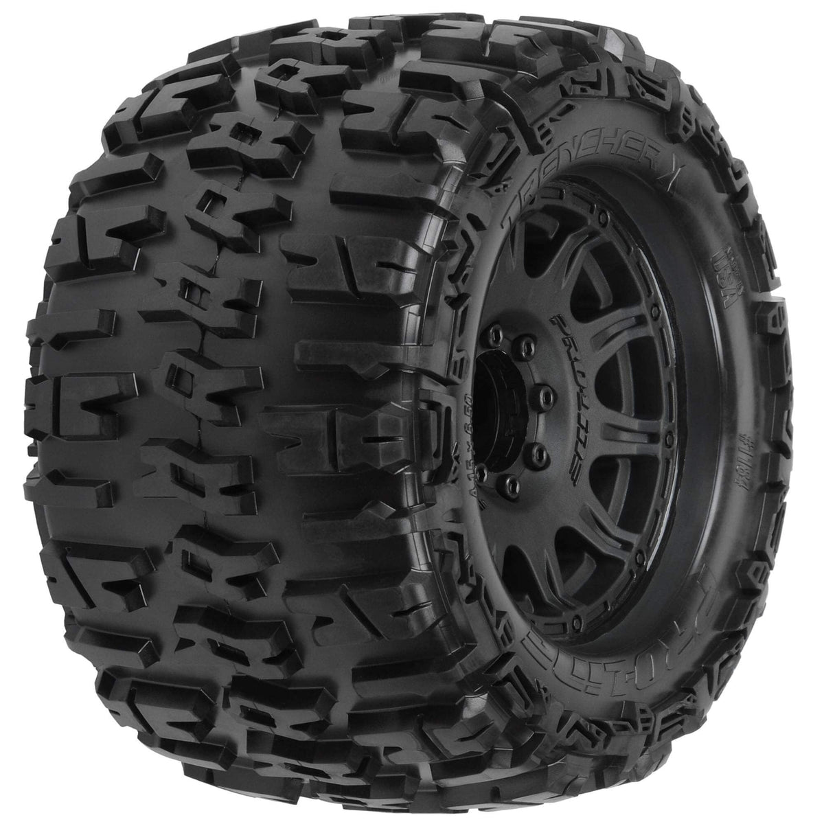 Pro-Line 118410-FINAL Trencher X 3.8 Mounted Raid Wheels 17mm MT F/R 2