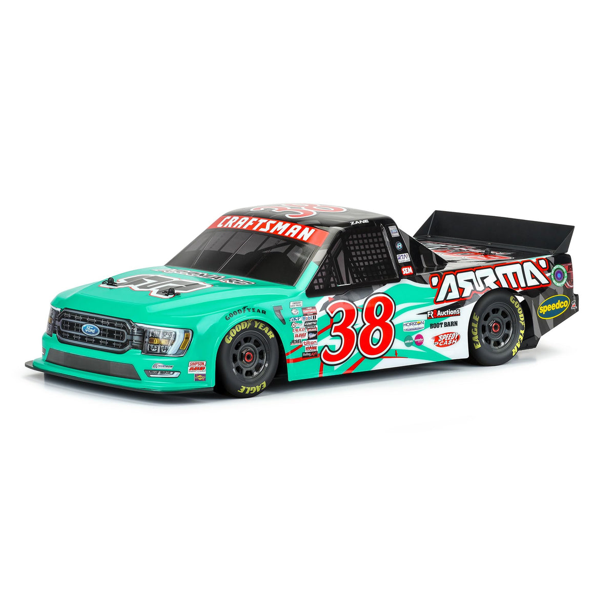 Arrma ARA410018 1/7 2023 NASCAR Ford F-150 No.38 LE Body (Teal): Infraction 6S