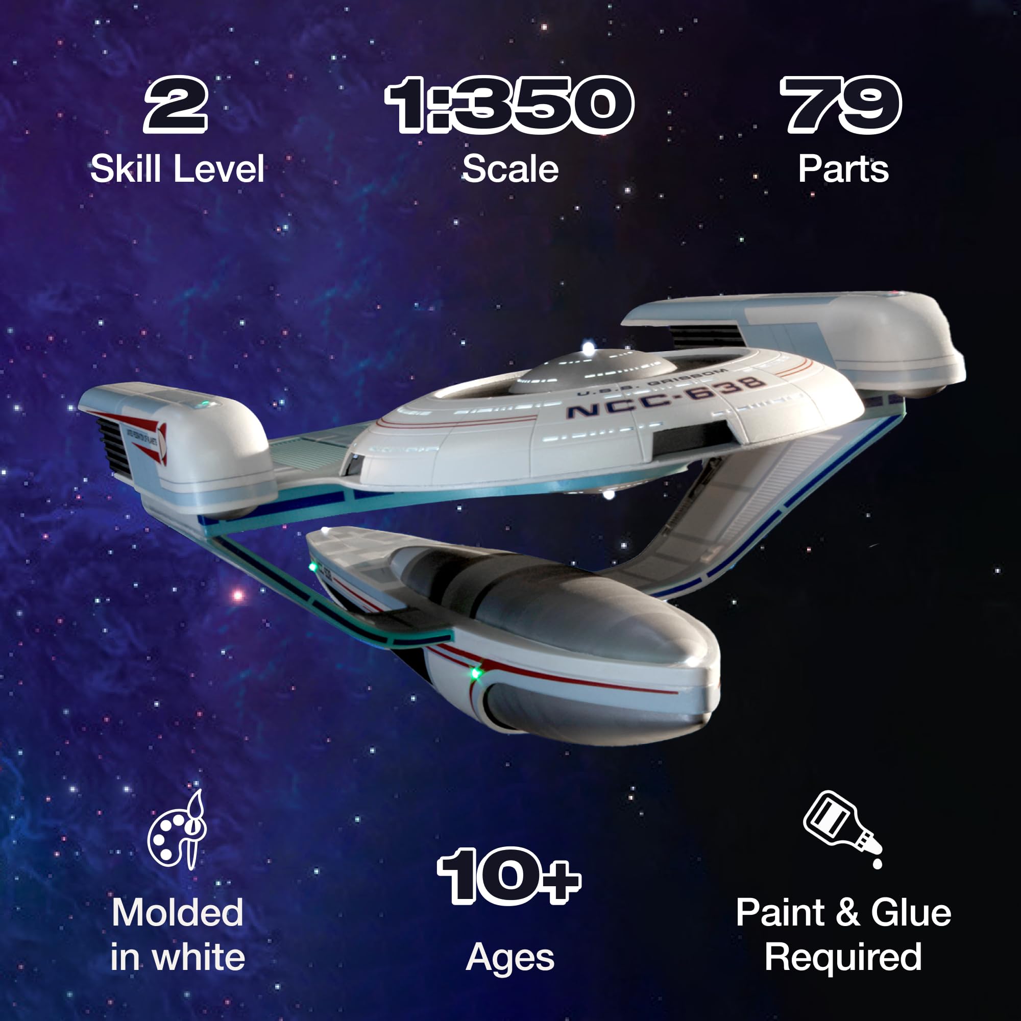 Polar Lights 991M Star Trek U.S.S. Grissom 1:350 Model Kit