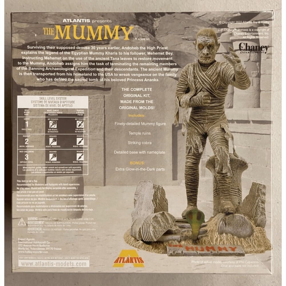 Atlantis A452 Lon Chaney Jr. The Mummy Glow Model Kit