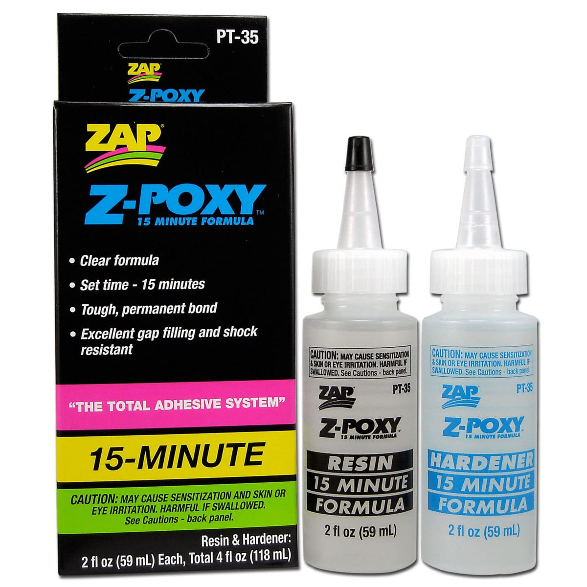 Pacer PT35 Zap Z-Poxy 15 Minute Epoxy 4 oz. Set