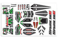 Corally 00180-1169-G Body Decal Sheet, Spark XB6, Green, 1pc