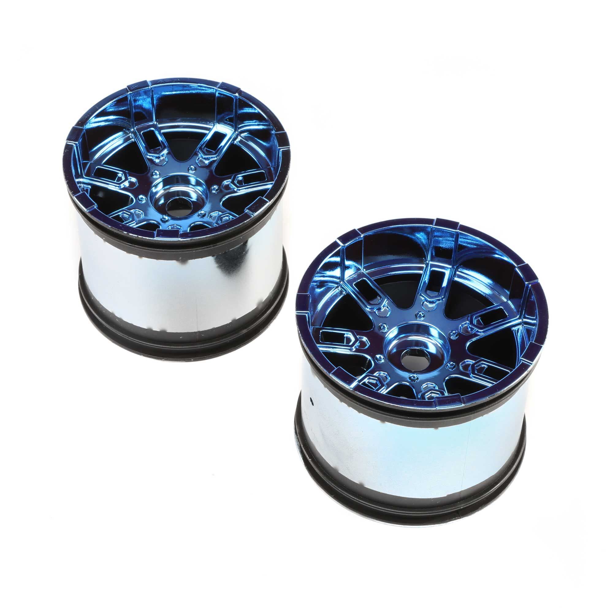 Losi LOS44001 Wheel, 17mm, Blue Chrome (2): 1/8 LST 3XL-E