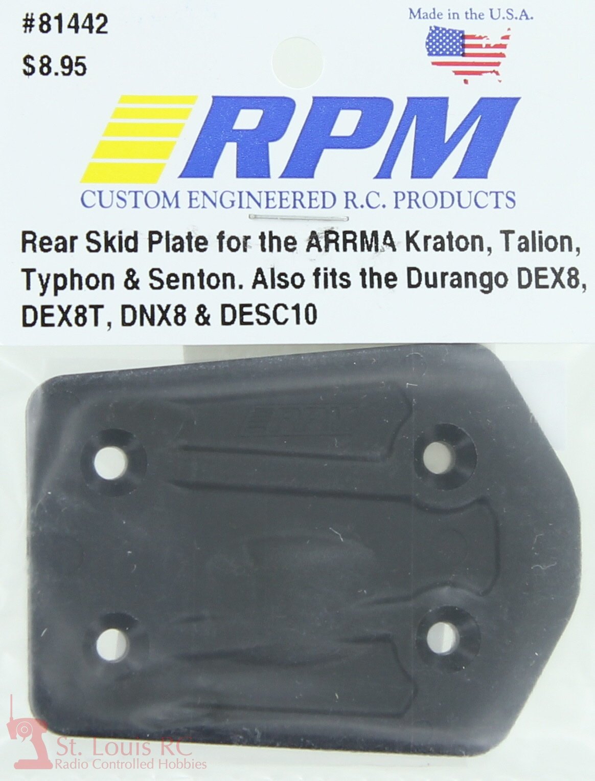 RPM 81442 Rear Skid Plate : ARRMA Kraton, Talion