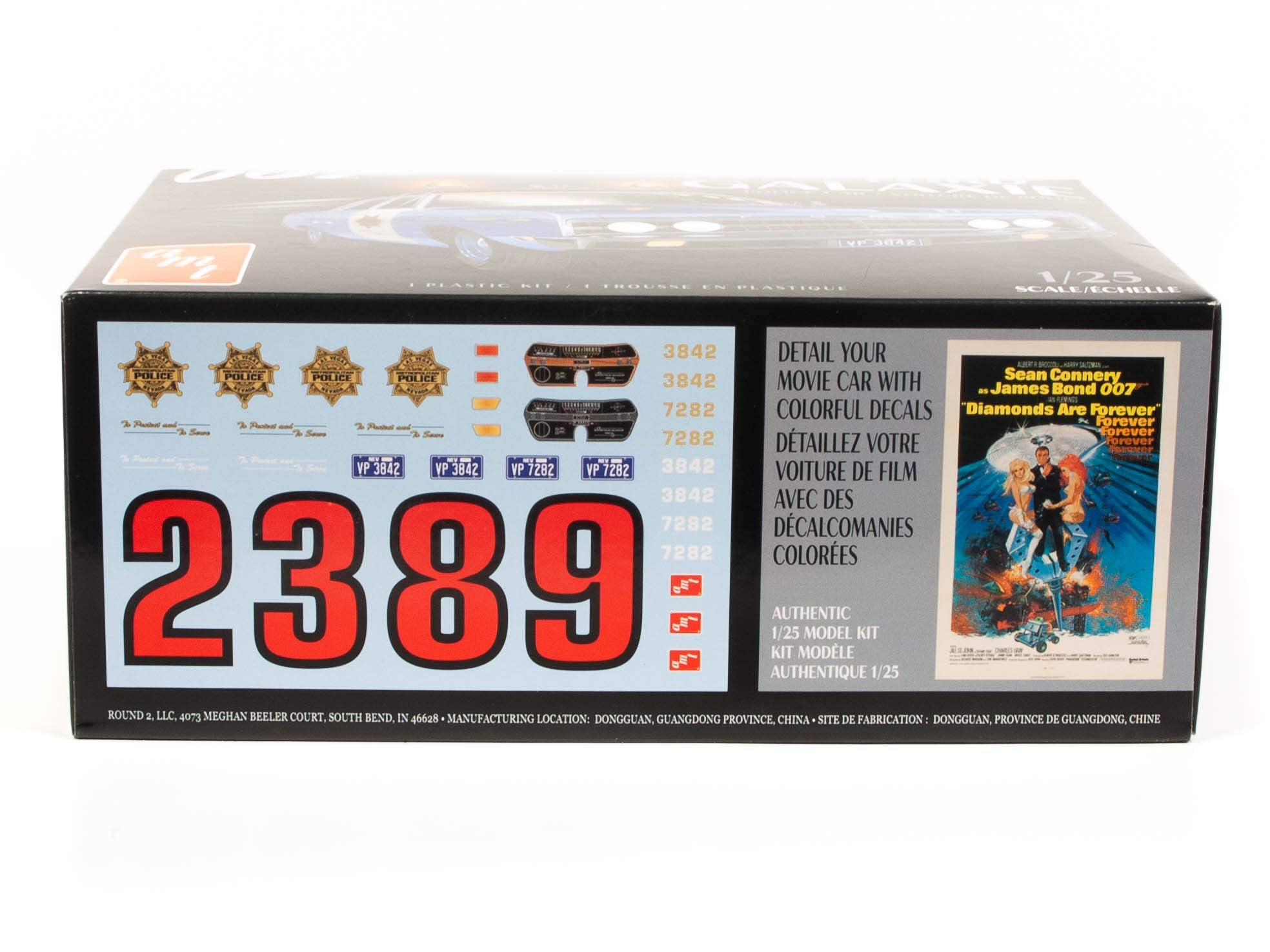AMT 1172 1/25 1970 Ford Galaxie Police Car James Bond Model Kit