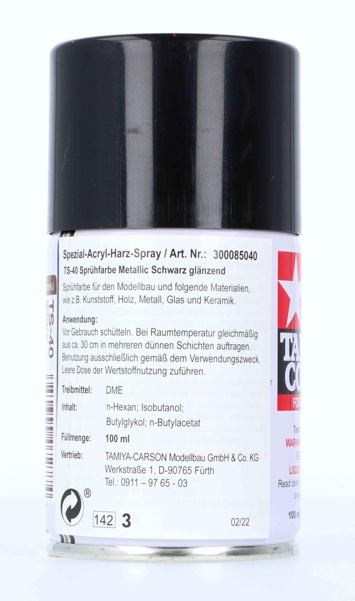 Tamiya 85040 Spray Lacquer TS-40 Metal Black - 100ml Spray Can