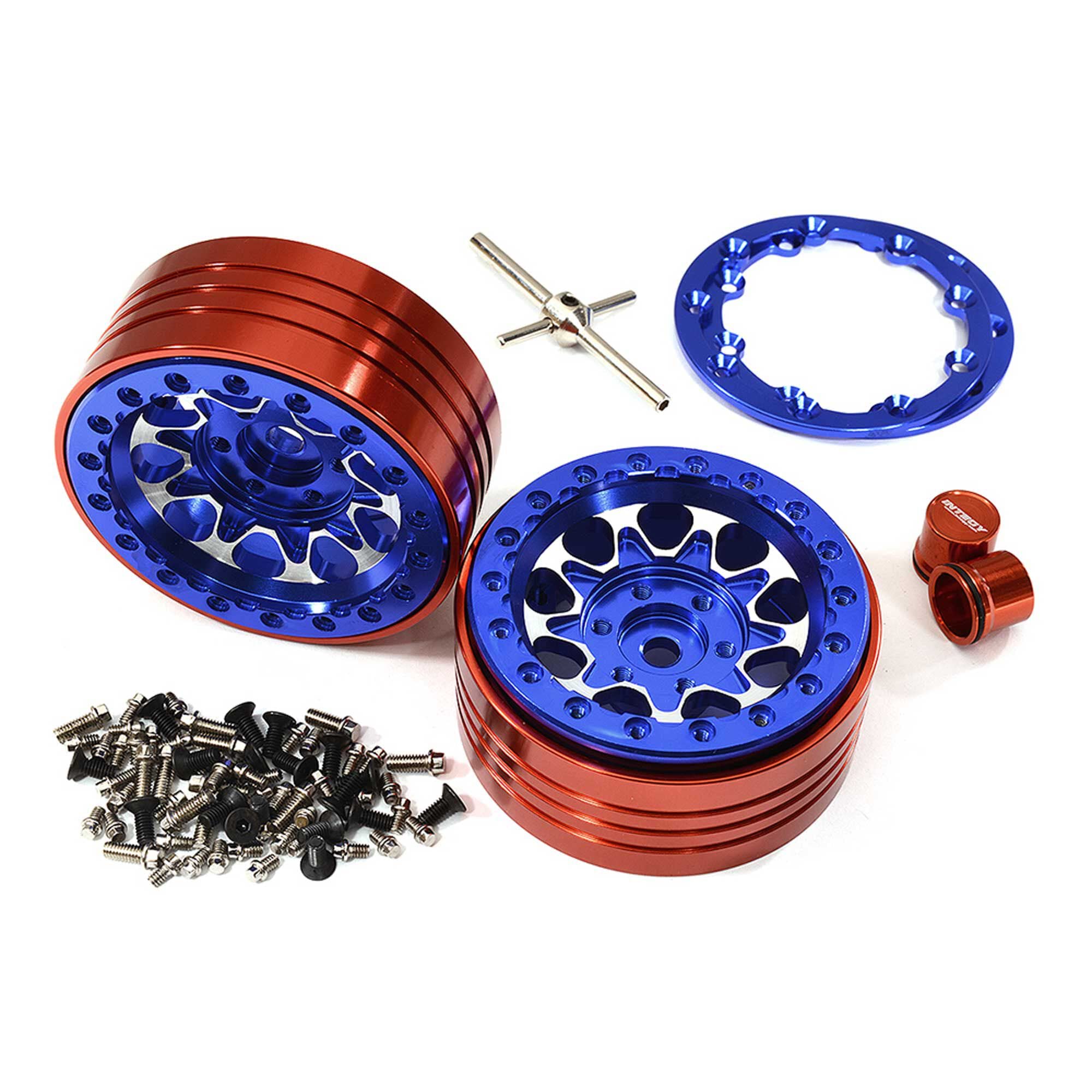 Integy C29152BLUE Alloy Beadlock Wheels for 1/10 Enduro Sendero Blue