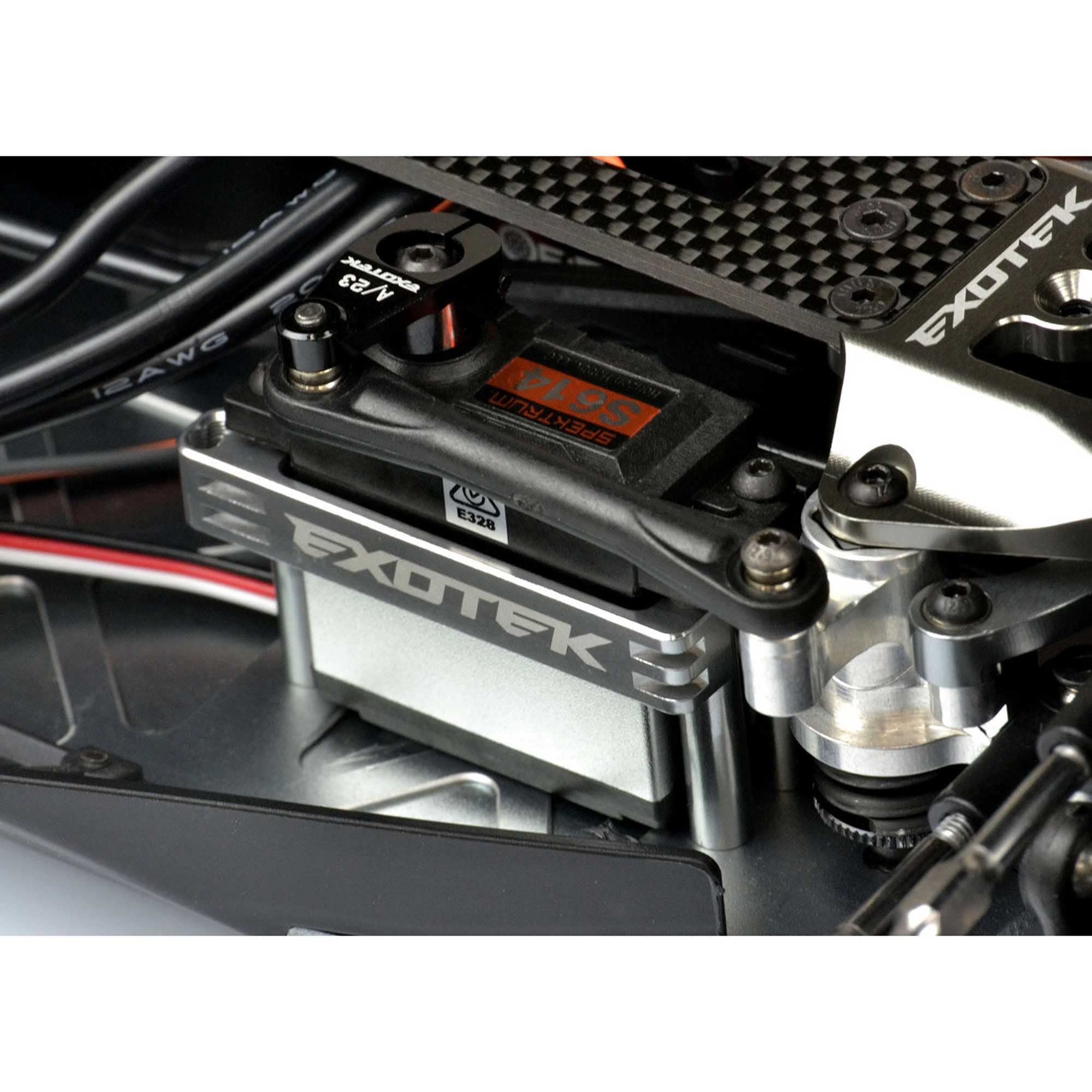 Exotek Racing 2110 Tenacity Lasernut Heavy Duty Servo Mount, 7075 Anodized, Gun Metal