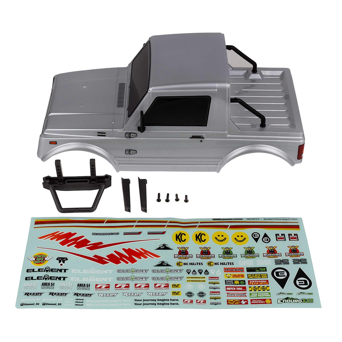 Associated 41143 Enduro12, Bushido Body Set, silver