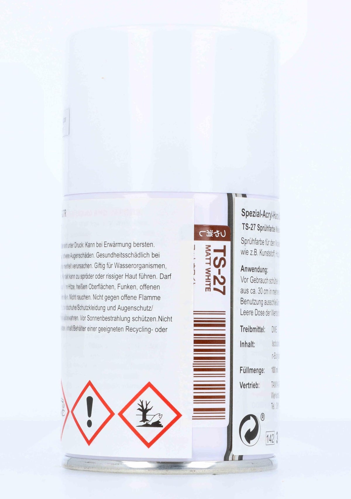 Tamiya 85027 Spray Lacquer TS-27 Matte White - 100ml Spray Can