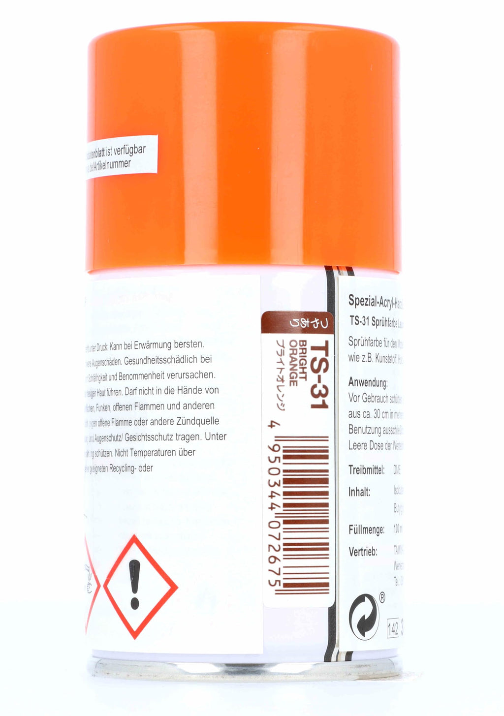 Tamiya 85031 Spray Lacquer TS-31 Bright Orange - 100ml Spray Can