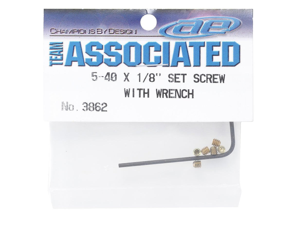 Team Associated 3862 Set Screws (6) 5-40x1/8" + Allen Wrench
