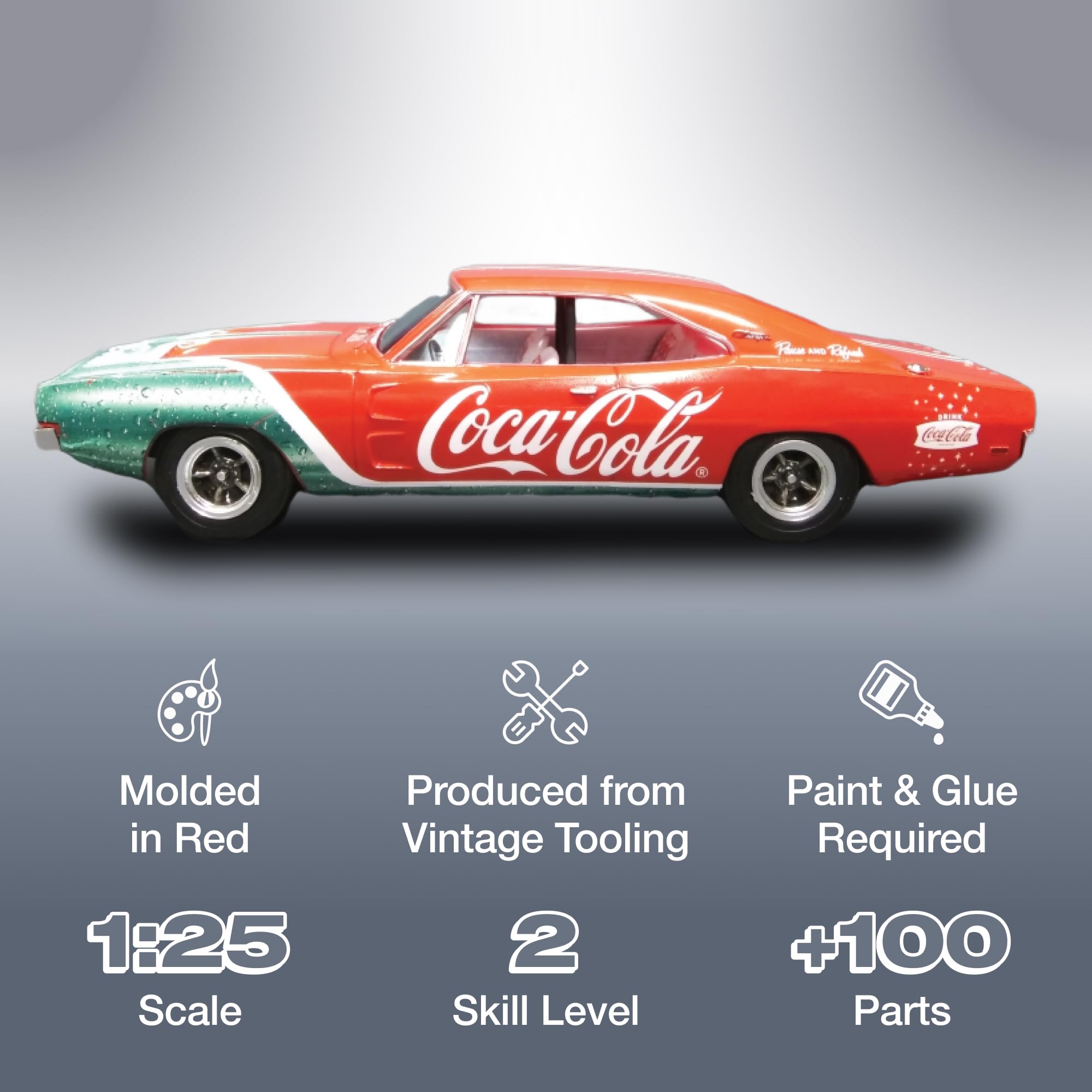MPC 919M 1/25 1969 Dodge Charger RT Coca-Cola Snap 2T Model Kit