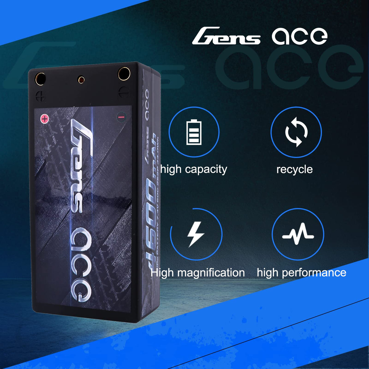 Gens Ace 46002S60D 4600mAh 7.4V 60C 2S2P Lipo Battery Shorty Pack 29#