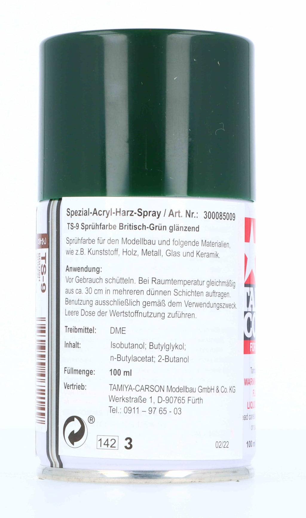 Tamiya 85009 Spray Lacquer TS-9 British Green - 100ml Spray Can