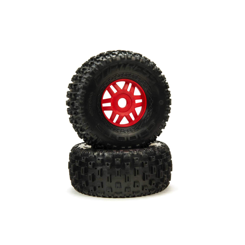 Arrma 550065 dBoots 'Fortress' Tire Set Glued (Red) (2pcs)