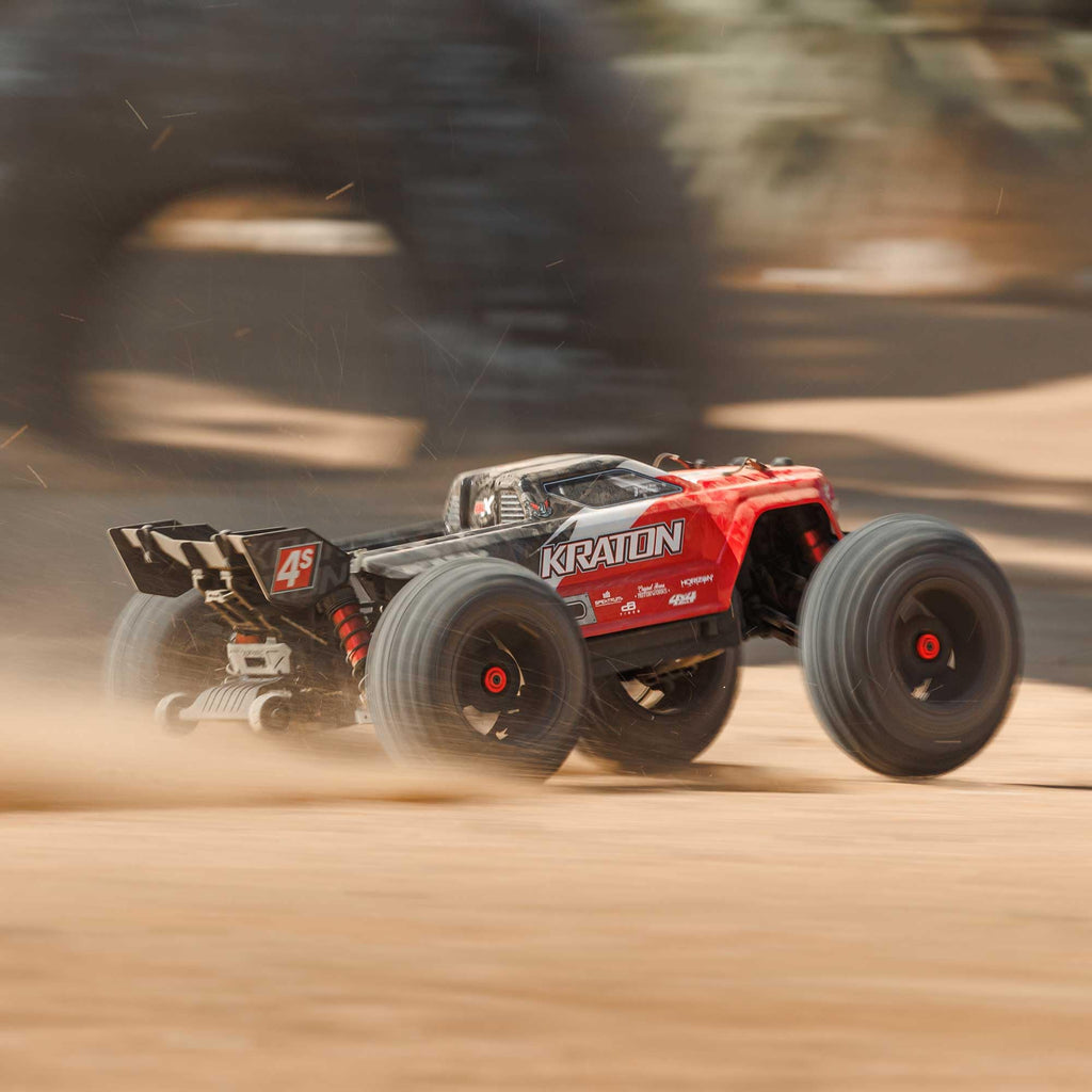 Arrma ARA4408V2T3 1/10 KRATON 4S 4X4 RTR Brushless Speed Truck, Red