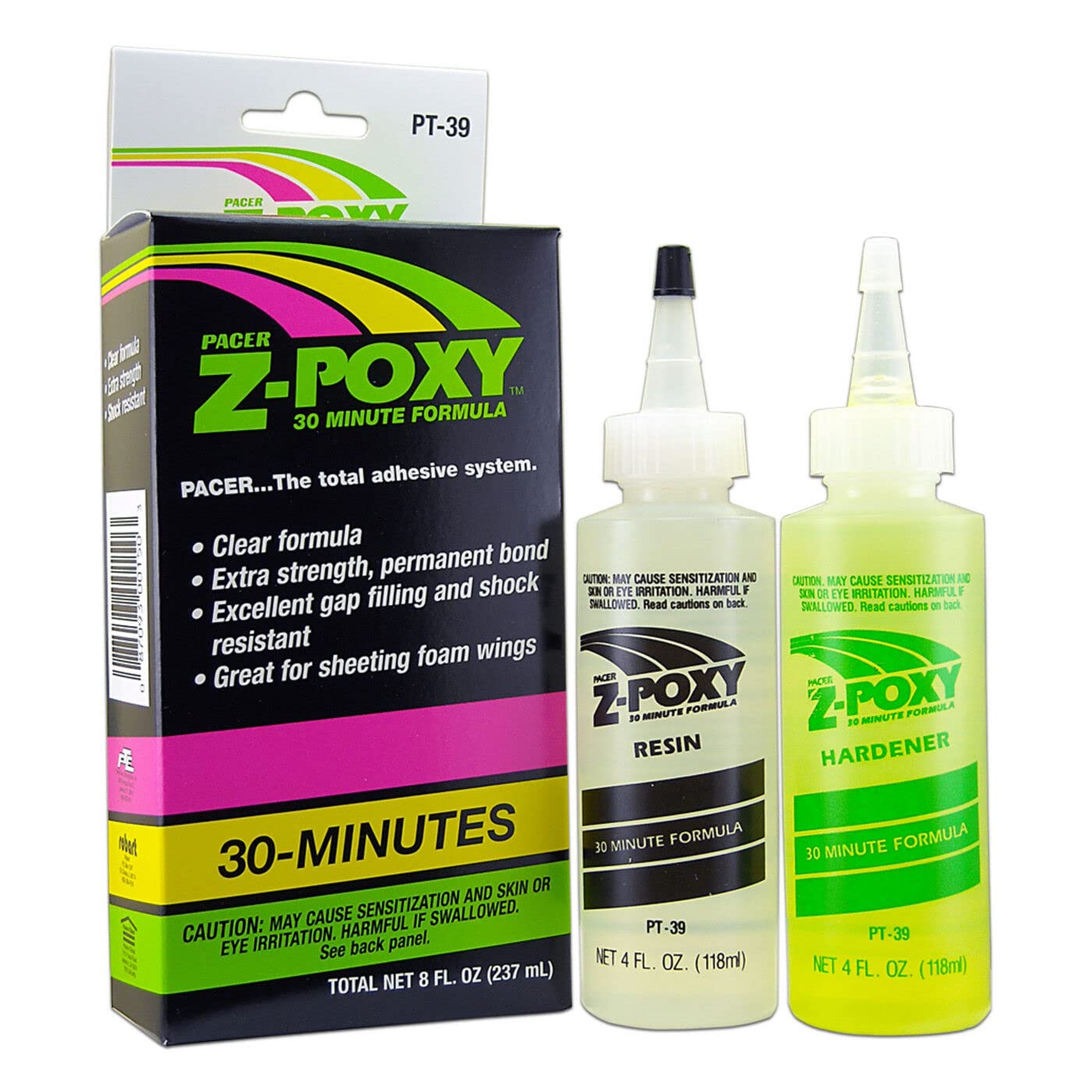 Pacer PT39 Z-Poxy 30 Minute Epoxy Glue 8oz RC Aircraft Model New