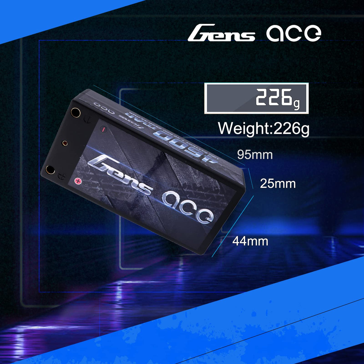 Gens Ace 46002S60D 4600mAh 7.4V 60C 2S2P Lipo Battery Shorty Pack 29#