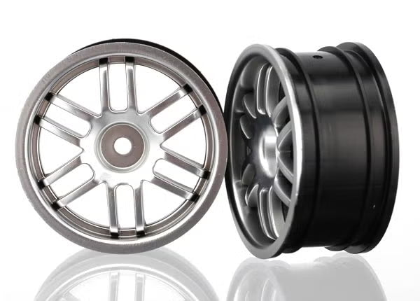 Traxxas 7371A Rally Satin Chrome Wheels 1/16 Rally 12mm Hex (2)
