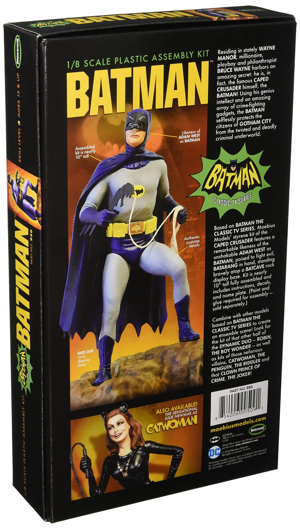 Moebius Models 950 1966 Batman Classic TV Series 1/8 Scale Model Kit New