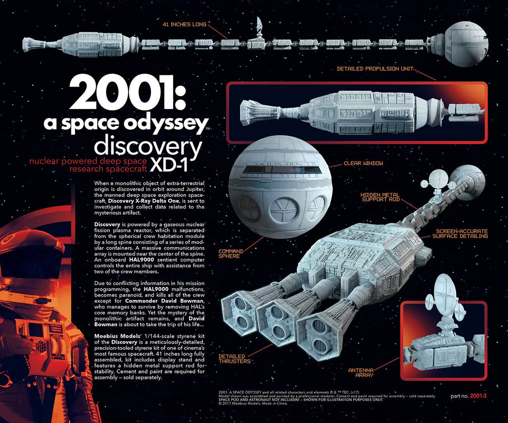 Moebius 2001-3 1/144 2001 A Space Odyssey Discovery XD-1 Model Kit New