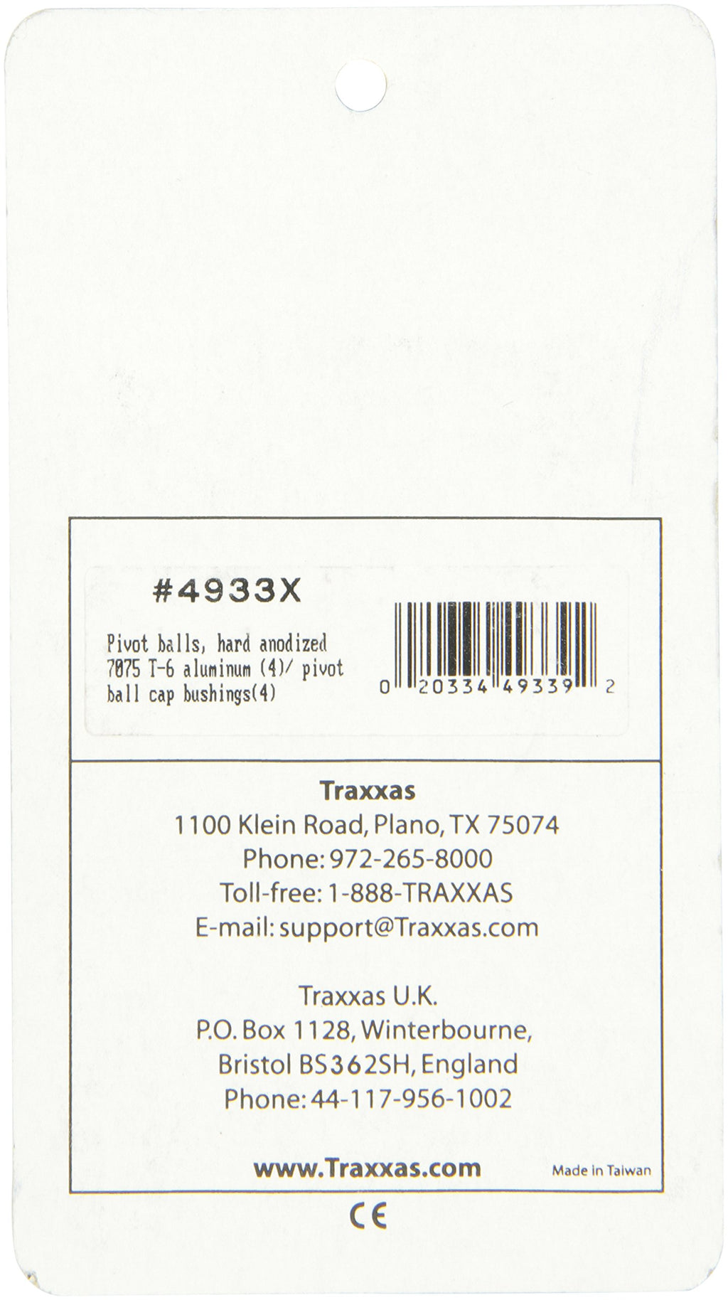 Traxxas 4933X 4933-X Hard-Anodized Suspension Pivot Balls (4)